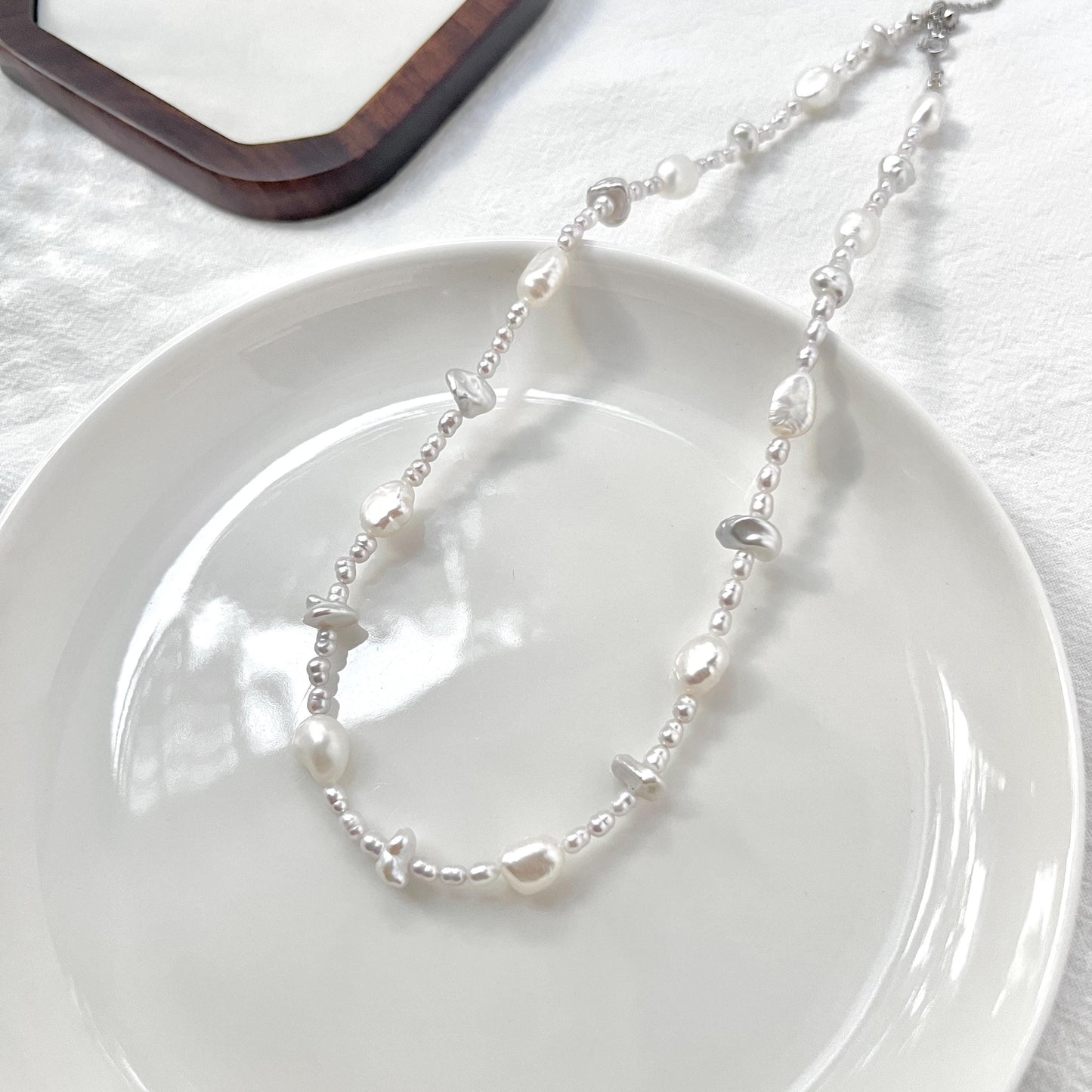 Freshwater baroque irregular pearl beaded necklace in gift box, ideal birthday or bridesmaid gift