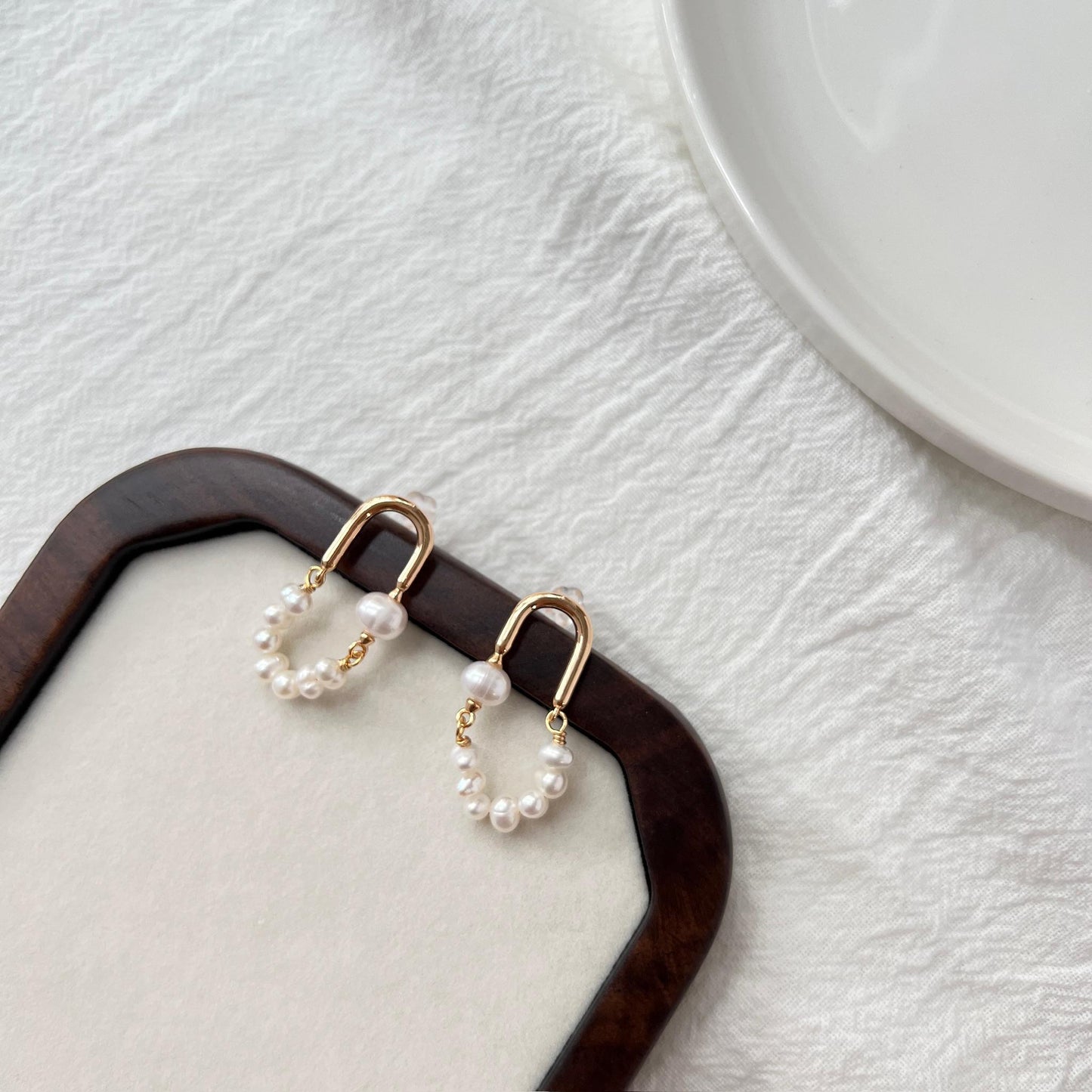 Freshwater Baroque Pearl Golden Rainbow Earrings