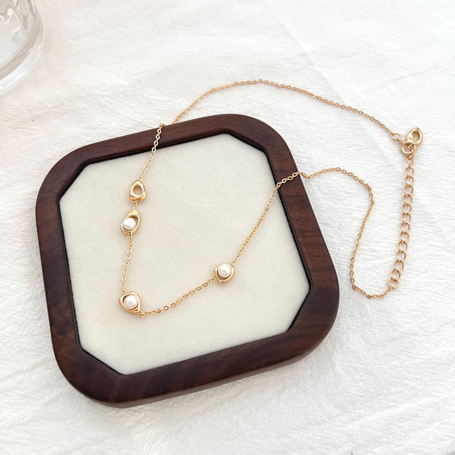 Gold Dainty Freshwater Pearl Necklace