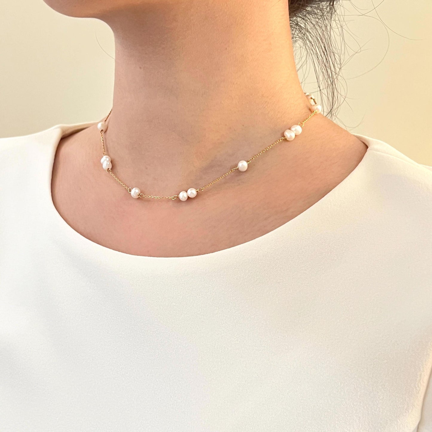 Dainty Baroque Pearl Beaded Necklace