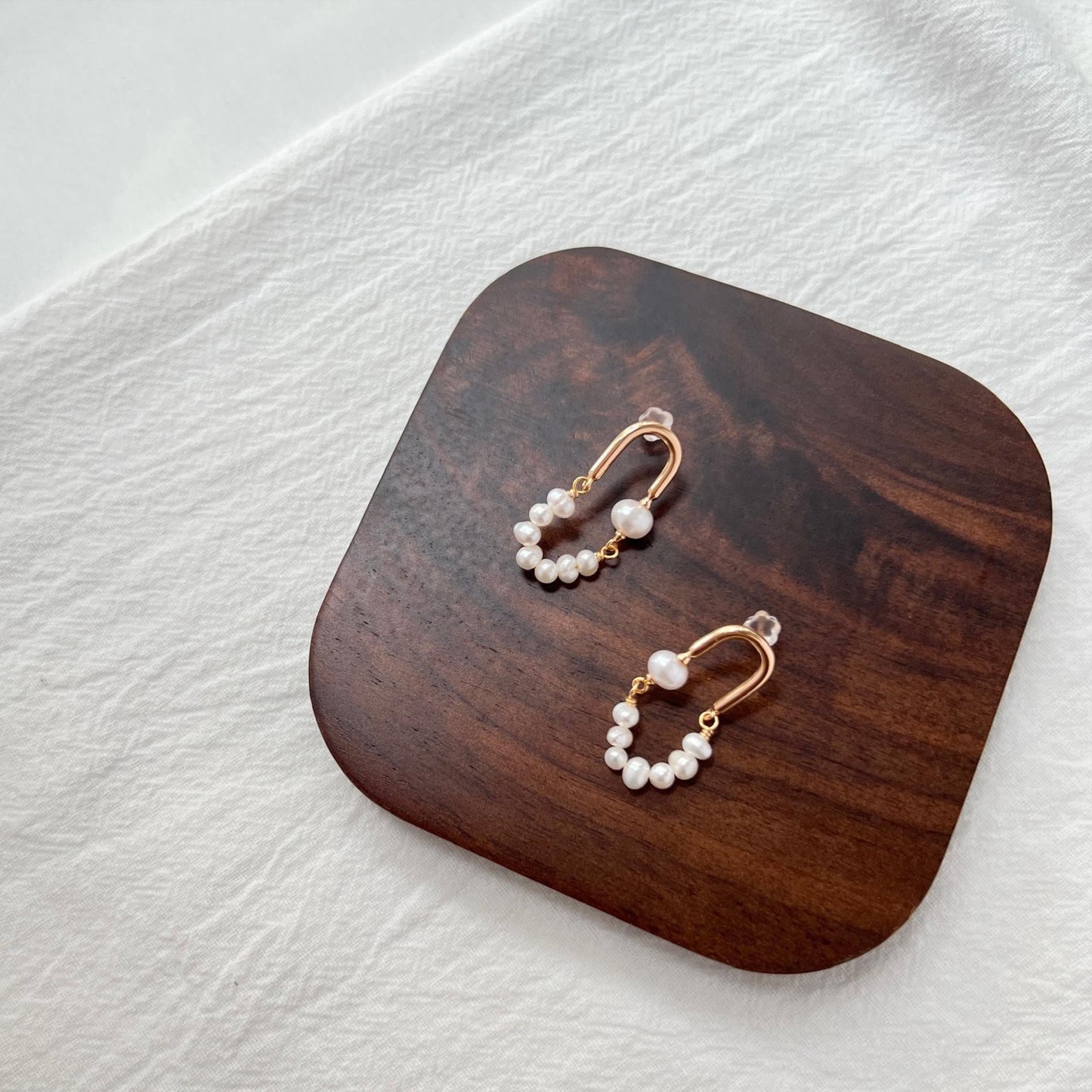 Freshwater Baroque Pearl Golden Rainbow Earrings