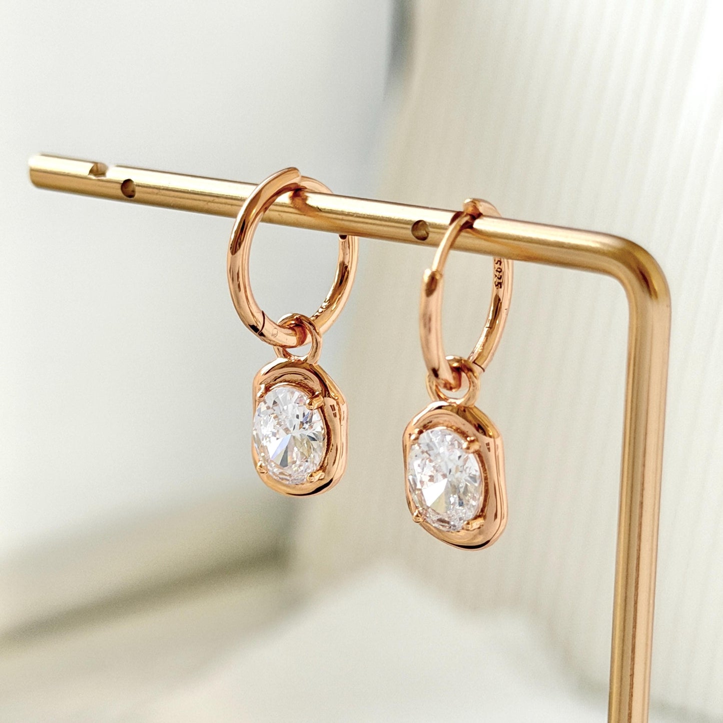 gift ready 18k gold cz huggie hoop earrings elegant jewelry present
