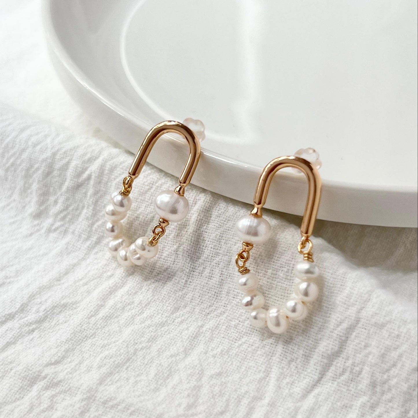 18K Gold Freshwater Baroque Pearl Stud Earrings,Dainty Daily Earrings,Minimalist Wedding Jewelry,Bridal Bridesmaid Earrings,Birthday Gifts