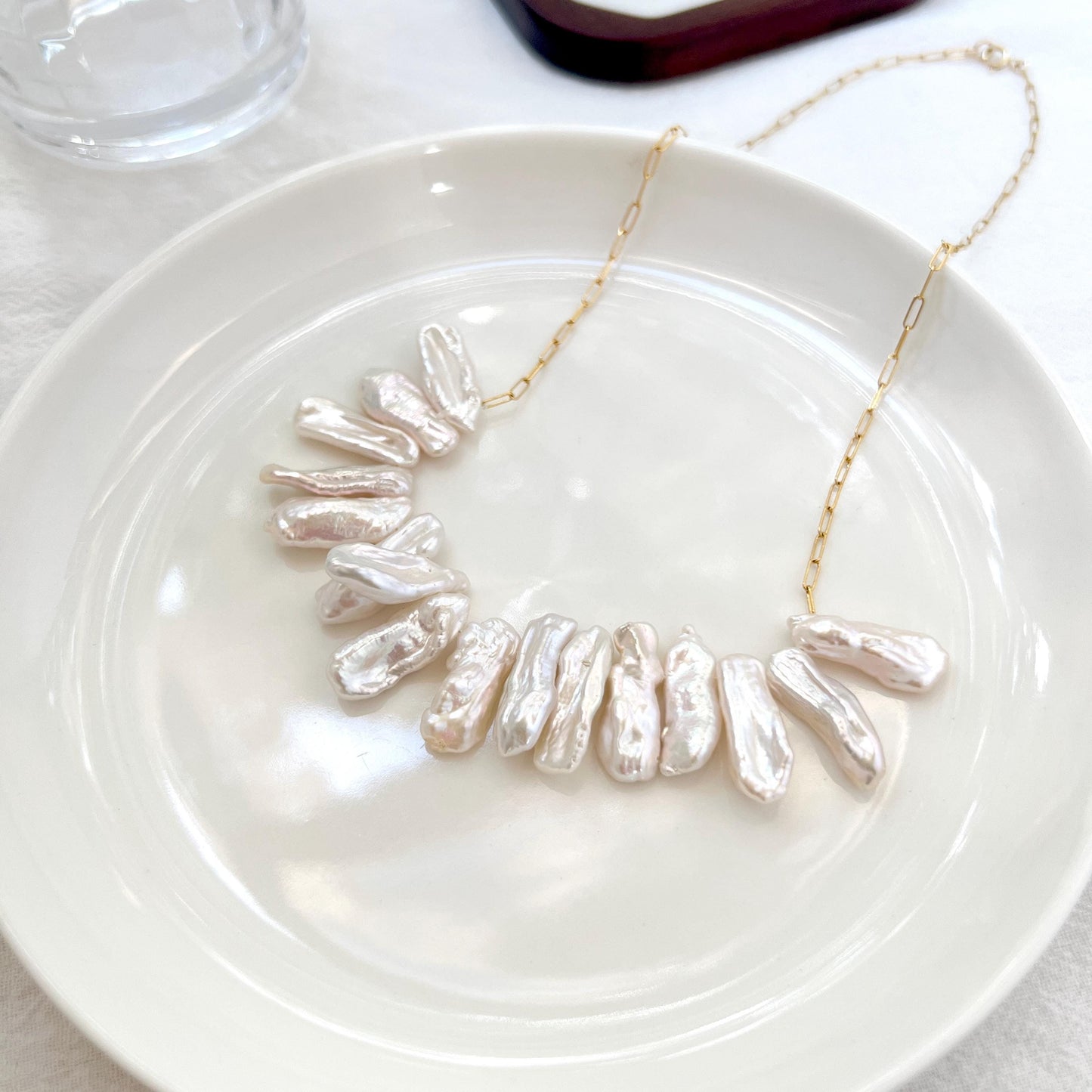 Large Baroque Pearl Modern Statement Necklace,Unique Chunky Freshwater Pearl Choker,Wedding Bridal Charm Necklace,Birthday Gift For Her