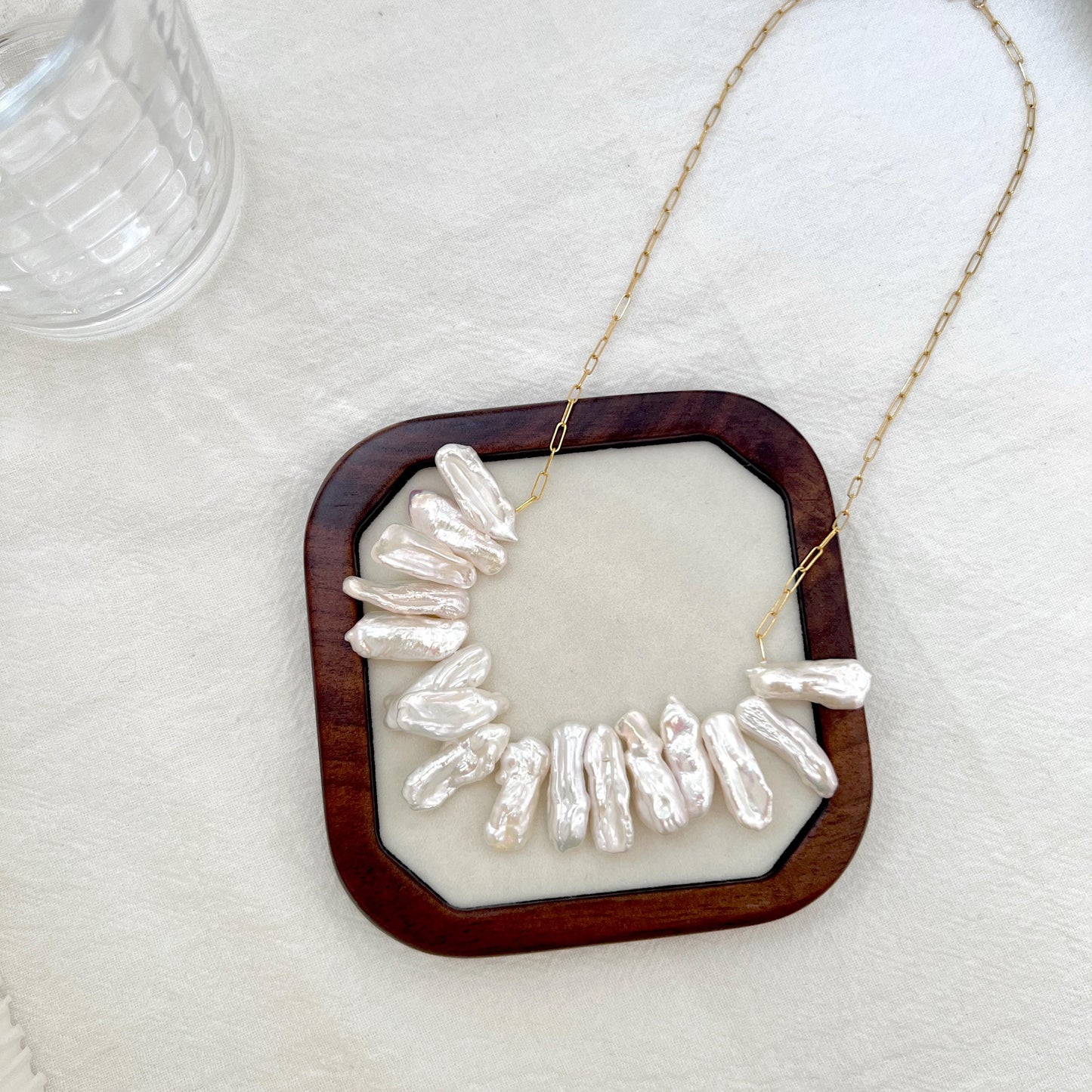 Large Baroque Pearl Modern Statement Necklace,Unique Chunky Freshwater Pearl Choker,Wedding Bridal Charm Necklace,Birthday Gift For Her