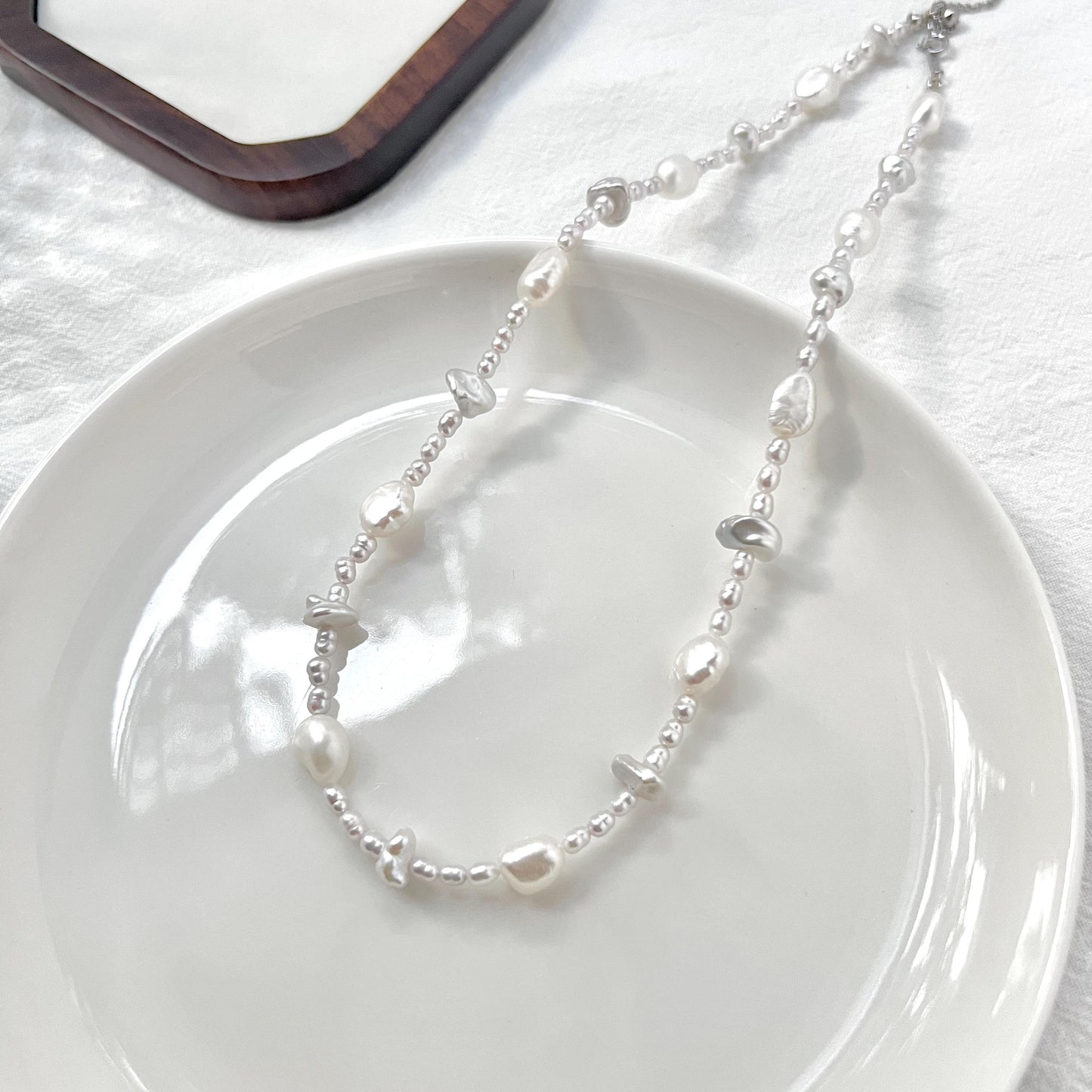 Freshwater Baroque Irregular Pearl Beaded Necklace,Dainty Celestial Pearl Choker,Minimalist Wedding Bridal Jewelry,Bridesmaid Gifts For Her