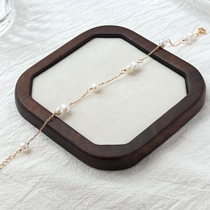 18K Gold Dainty Freshwater Baroque Pearl Bead Bracelet,Minimalist Everyday Bracelet,Wedding Bridal Jewelry,Bridesmaid Birthday Gifts For Her