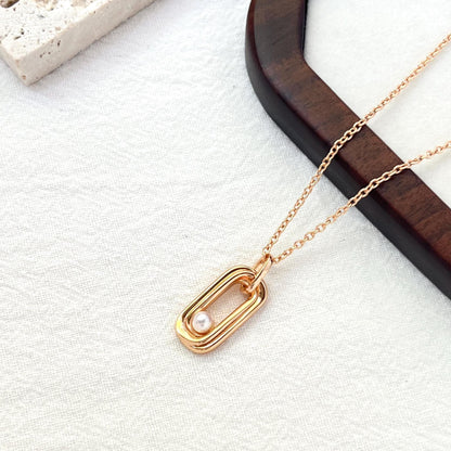 Freshwater Pearl Twisted 18K Gold Necklace,Dainty Swirl Bar Necklace,Minimalist Coiled Everyday Jewelry,Wedding Bridal Jewelry,Birthday Gift