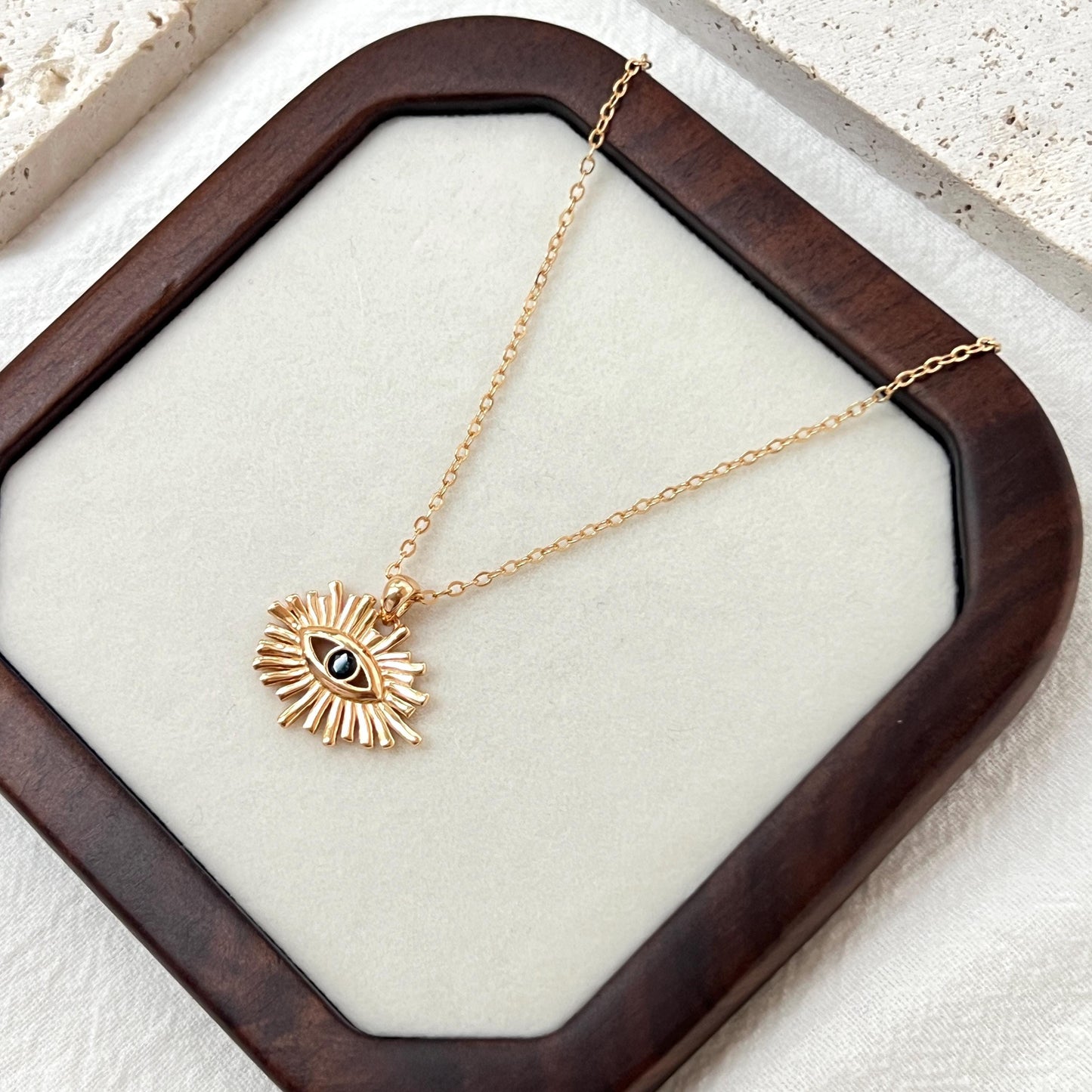 18K Gold Black CZ Evil Eye Necklace,Dainty Trendy Protection Amulet Necklace,Minimalist Everyday Good Luck Jewelry,Birthday Gifts For Her