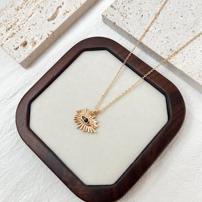 18K Gold Black CZ Evil Eye Necklace,Dainty Trendy Protection Amulet Necklace,Minimalist Everyday Good Luck Jewelry,Birthday Gifts For Her
