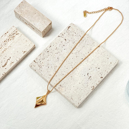 18K Vintage Gold Star Celestial Rhombus Necklace,Minimalist Dainty Everyday Necklace,Birthday Anniversary Bridesmaid Wedding Gifts For Her