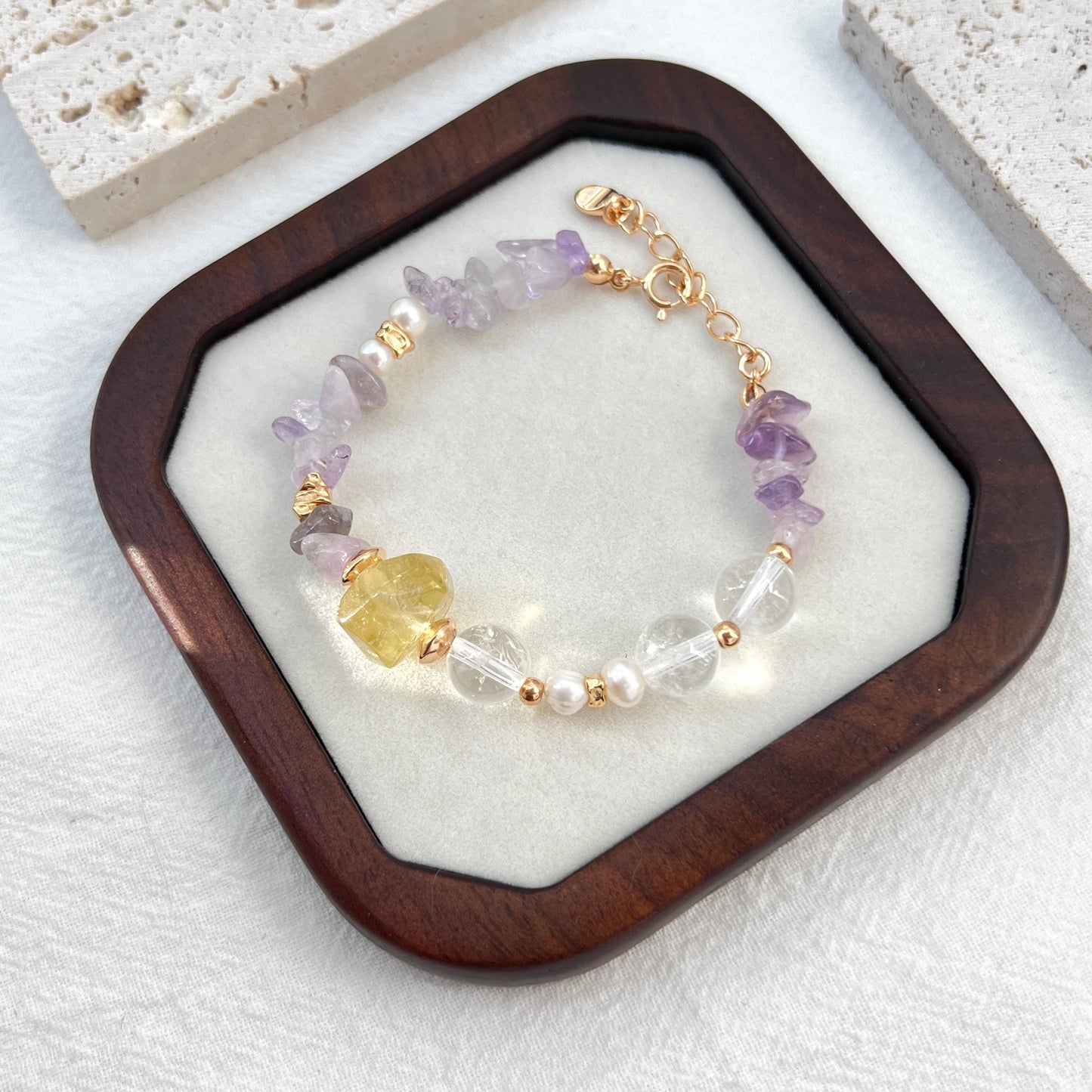 Multicolor Crystal Beaded Bracelet,Natural Gemstone Bracelet,Dainty Minimalist Everyday Lucky Jewelry,Christmas Gifts,Birthday Gifts For Her