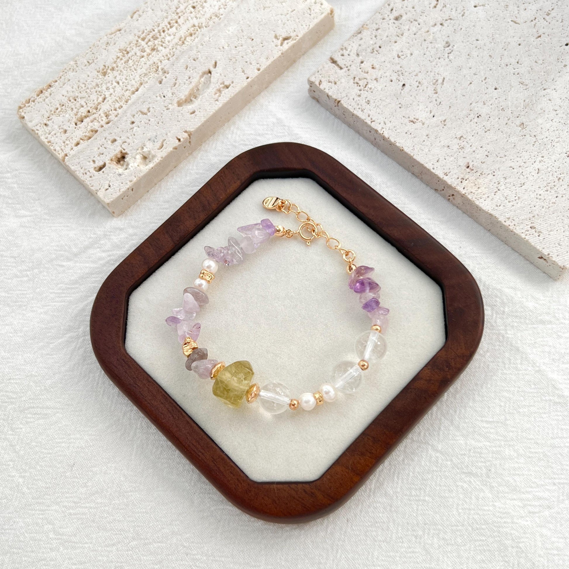 Multicolor Crystal Beaded Bracelet,Natural Gemstone Bracelet,Dainty Minimalist Everyday Lucky Jewelry,Christmas Gifts,Birthday Gifts For Her