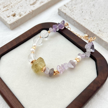 Multicolor Crystal Beaded Bracelet,Natural Gemstone Bracelet,Dainty Minimalist Everyday Lucky Jewelry,Christmas Gifts,Birthday Gifts For Her