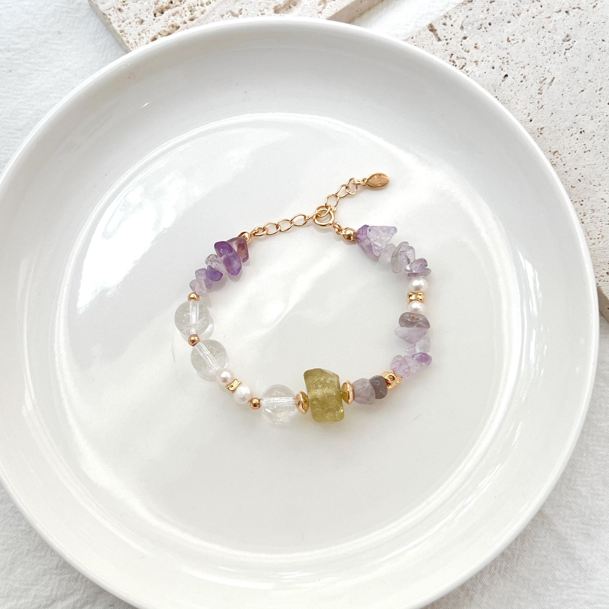 Multicolor Crystal Beaded Bracelet,Natural Gemstone Bracelet,Dainty Minimalist Everyday Lucky Jewelry,Christmas Gifts,Birthday Gifts For Her