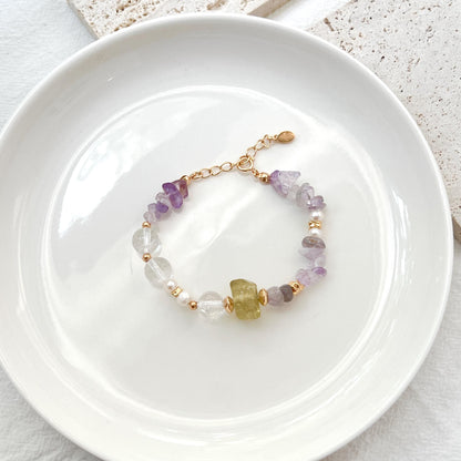 Multicolor Crystal Beaded Bracelet,Natural Gemstone Bracelet,Dainty Minimalist Everyday Lucky Jewelry,Christmas Gifts,Birthday Gifts For Her