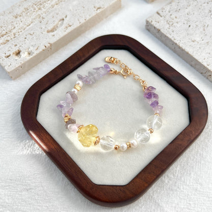 Multicolor Crystal Beaded Bracelet,Natural Gemstone Bracelet,Dainty Minimalist Everyday Lucky Jewelry,Christmas Gifts,Birthday Gifts For Her