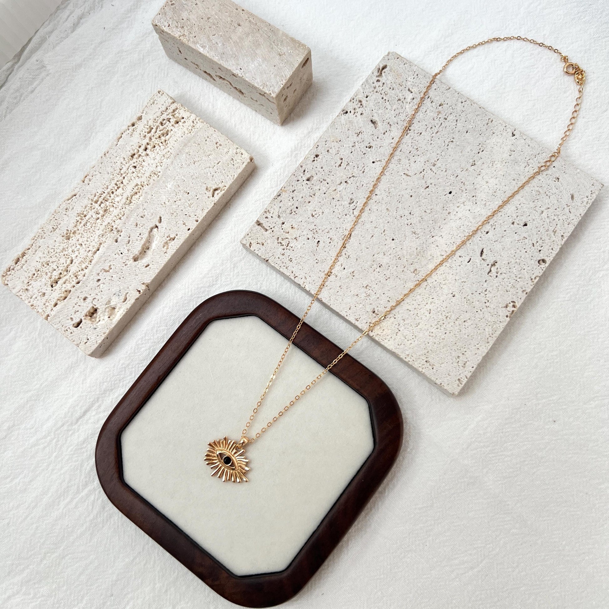 18K Gold Black CZ Evil Eye Necklace,Dainty Trendy Protection Amulet Necklace,Minimalist Everyday Good Luck Jewelry,Birthday Gifts For Her