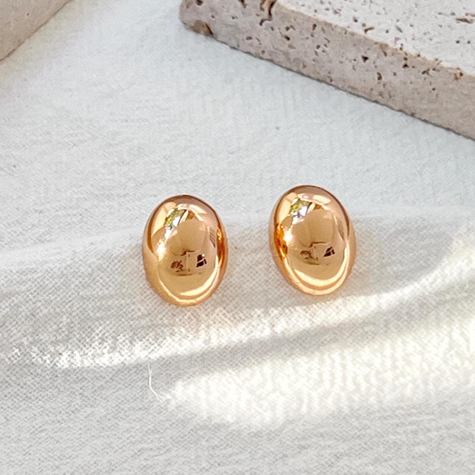 18K Vintage Gold Ball Stud Earrings,Dainty Gold Bead Earrings Studs,Minimalist Gold Dot Studs,Simple Everyday Jewelry,Birthday Gifts For Her