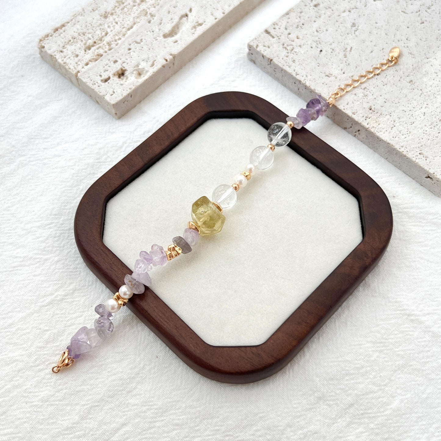 Multicolor Crystal Beaded Bracelet,Natural Gemstone Bracelet,Dainty Minimalist Everyday Lucky Jewelry,Christmas Gifts,Birthday Gifts For Her