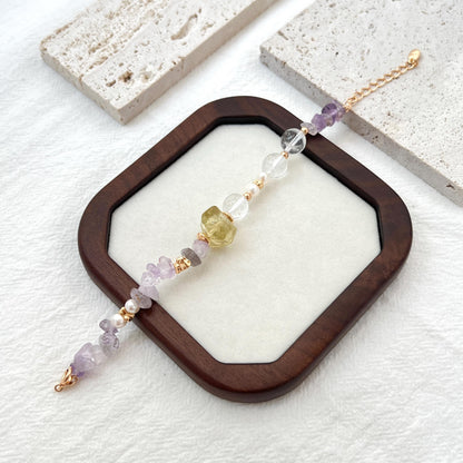 Multicolor Crystal Beaded Bracelet,Natural Gemstone Bracelet,Dainty Minimalist Everyday Lucky Jewelry,Christmas Gifts,Birthday Gifts For Her