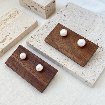 Freshwater Pearl Stud Earrings,Minimalist Sterling Silver Pearl Earrings Stud,Dainty Everyday Pearl Earrings,Wedding Jewelry,Birthday Gifts