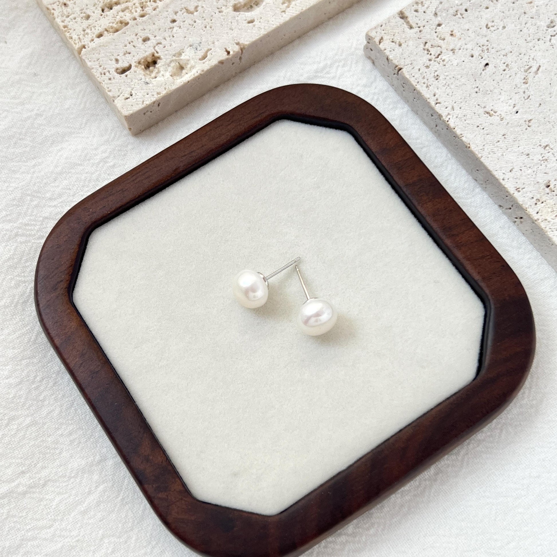 Freshwater Pearl Stud Earrings,Minimalist Sterling Silver Pearl Earrings Stud,Dainty Everyday Pearl Earrings,Wedding Jewelry,Birthday Gifts