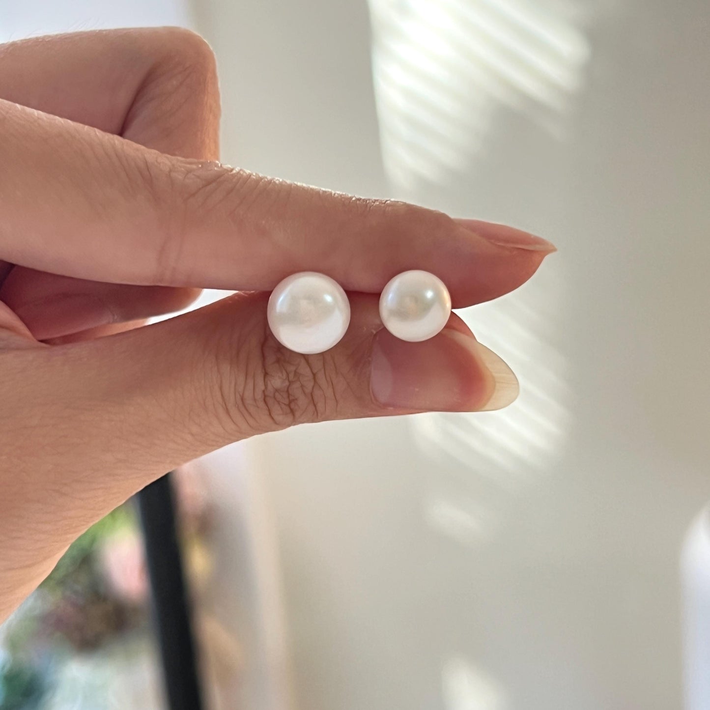 Freshwater Pearl Stud Earrings,Minimalist Sterling Silver Pearl Earrings Stud,Dainty Everyday Pearl Earrings,Wedding Jewelry,Birthday Gifts