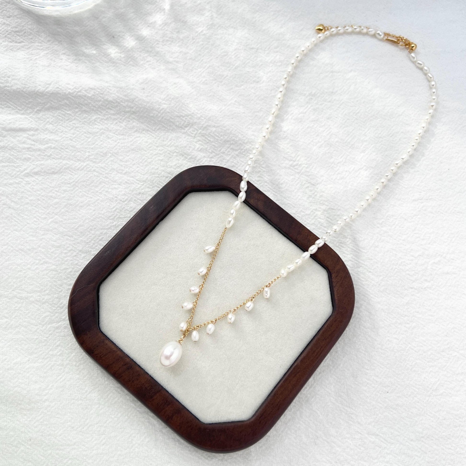 Dainty Freshwater Baroque Pearl Beaded Gold Necklace,Minimalist Boho Beads Necklace,Wedding Bridal Jewelry,Bridesmaid Gift,Gift For Her