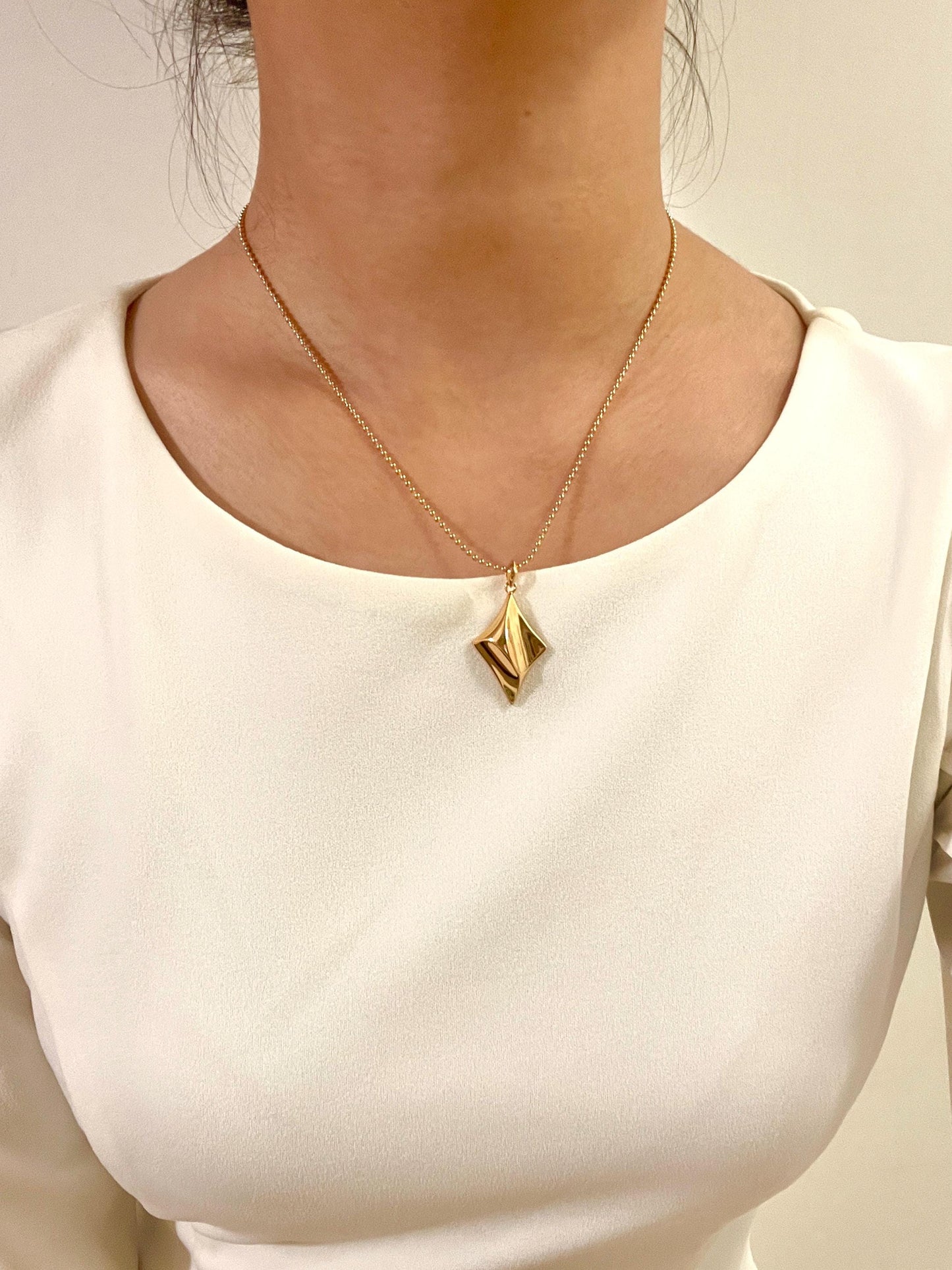 18K Vintage Gold Star Celestial Rhombus Necklace,Minimalist Dainty Everyday Necklace,Birthday Anniversary Bridesmaid Wedding Gifts For Her