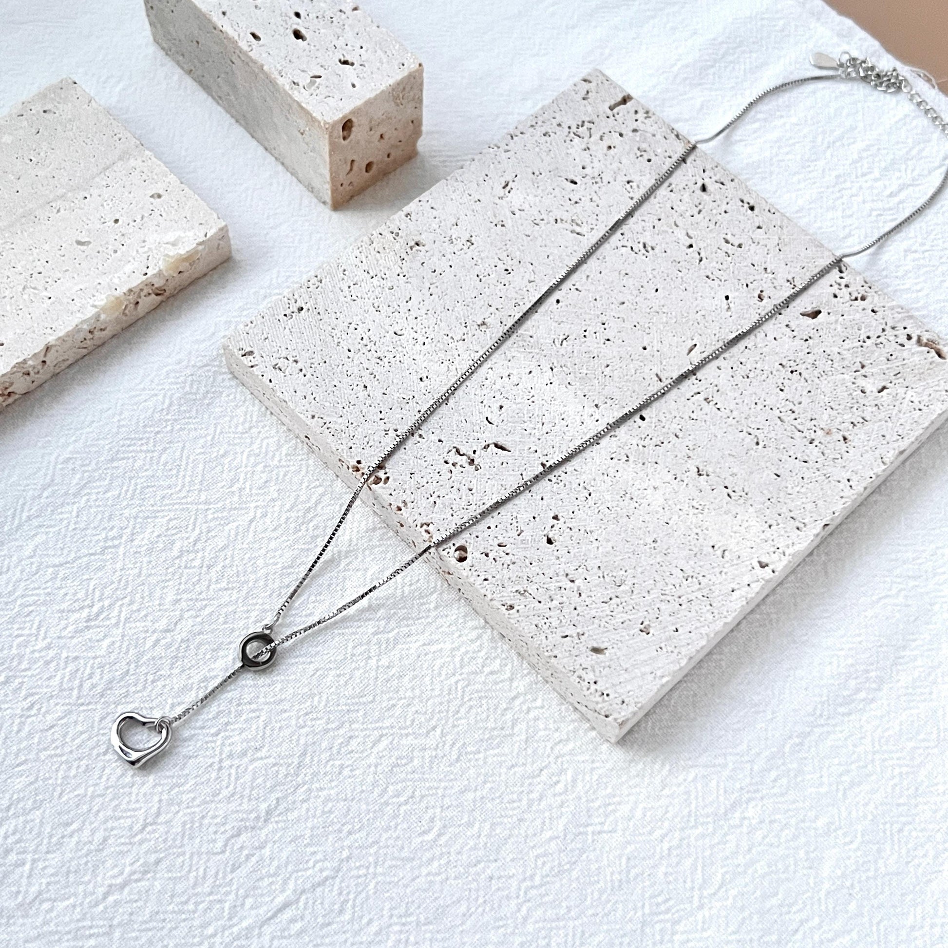 Sterling Silver Y Lariat Heart Charm Necklace,Minimalist Everyday Necklace,Dainty Daily Jewelry,Sweet Love Necklace,Birthday Gifts For Her