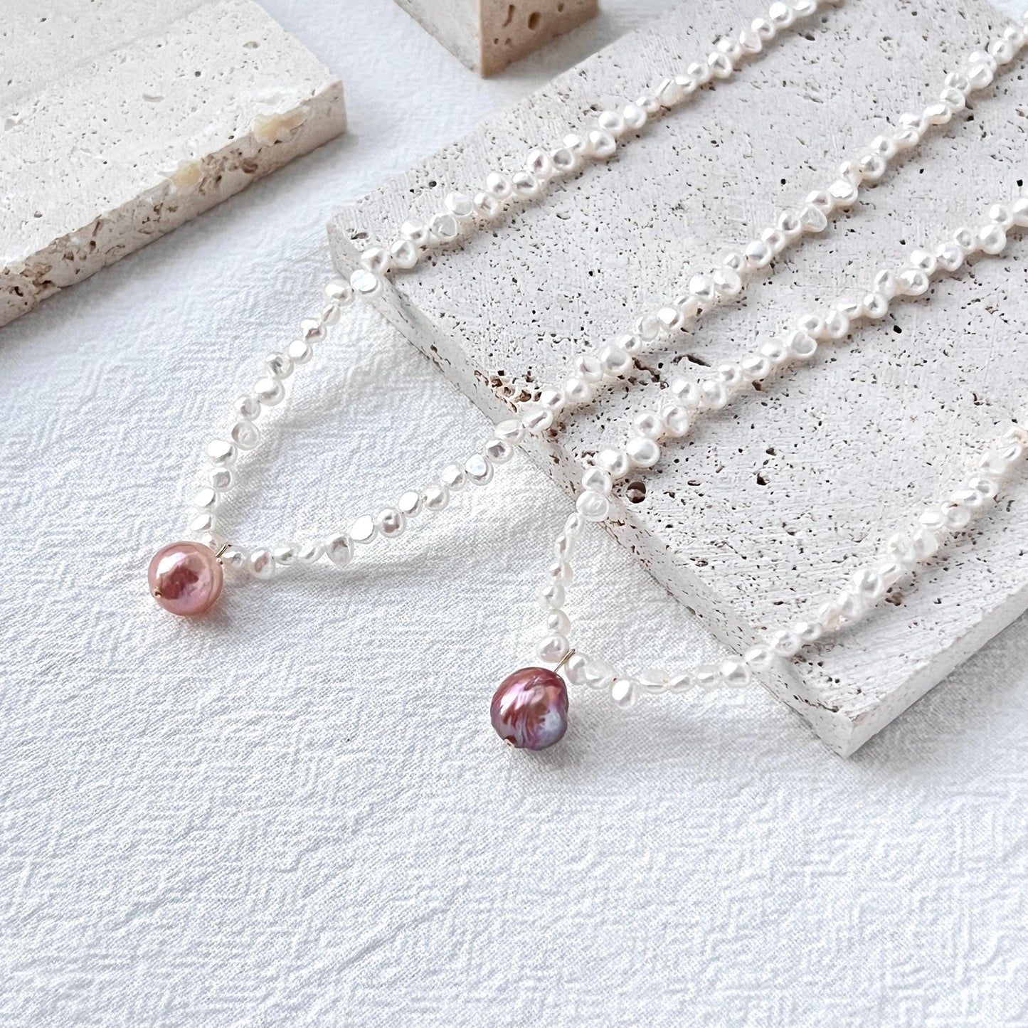Dainty Freshwater Baroque Pearl Beaded Zigzag Necklace,Minimalist Dainty Interlaced Pearl Bead Choker,Wedding Bridal Jewelry,Birthday Gifts