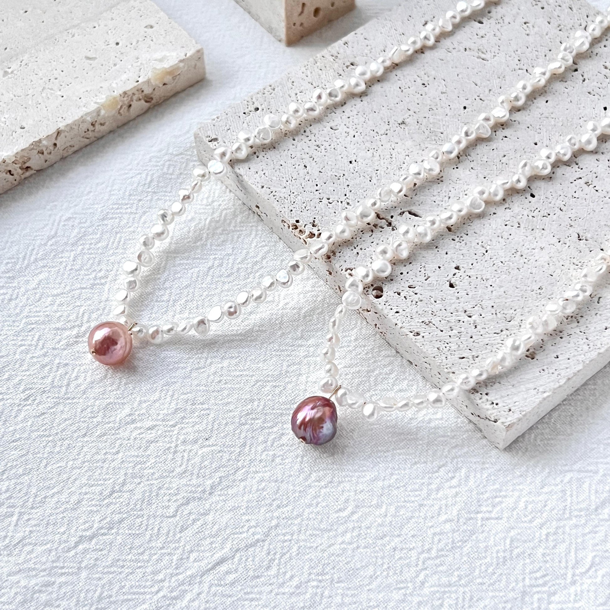 Dainty Freshwater Baroque Pearl Beaded Zigzag Necklace,Minimalist Dainty Interlaced Pearl Bead Choker,Wedding Bridal Jewelry,Birthday Gifts