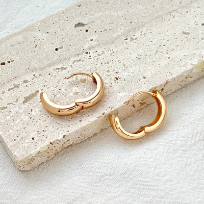 18K Gold Chunky Huggie Hoop Earrings,Small Thick Earrings Hoop,Minimalist Everyday Simple Hoops,Birthday Anniversary Dainty Gifts For Her