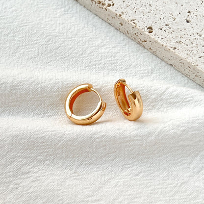 18K Gold Chunky Huggie Hoop Earrings,Small Thick Earrings Hoop,Minimalist Everyday Simple Hoops,Birthday Anniversary Dainty Gifts For Her