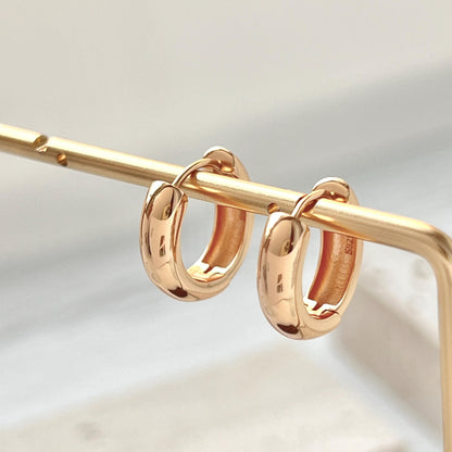 18K Gold Chunky Huggie Hoop Earrings,Small Thick Earrings Hoop,Minimalist Everyday Simple Hoops,Birthday Anniversary Dainty Gifts For Her