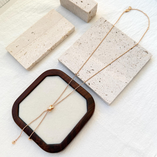 18k gold vintage knot tassel necklace elegant pendant jewelry
