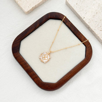 mother of pearl star pendant necklace gold cz geometric necklace