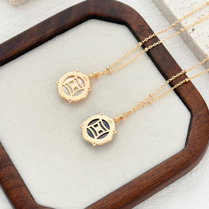 Mother of Pearl Lapis Lazuli Star Necklace, Gold CZ Pendant Necklace, Celestial Jewelry, Dainty Everyday Necklace, Birthday Gift for Her