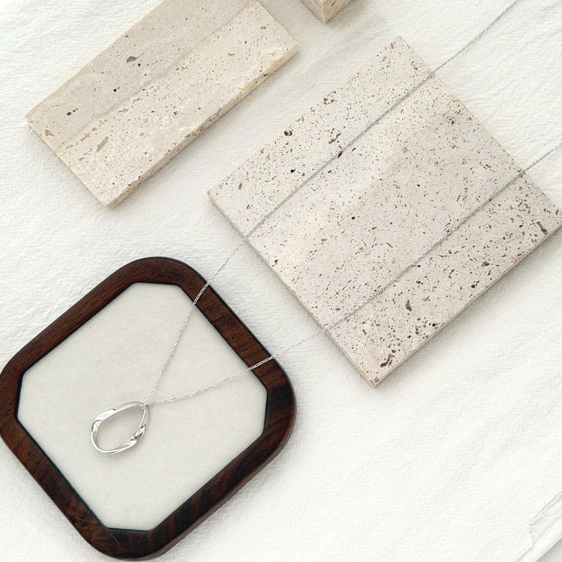 24 Inch Silver Long Necklace, Organic Statement Pendant Necklace, Minimal Layering Necklace, Dainty Everyday Modern Jewelry, Gift for Her
