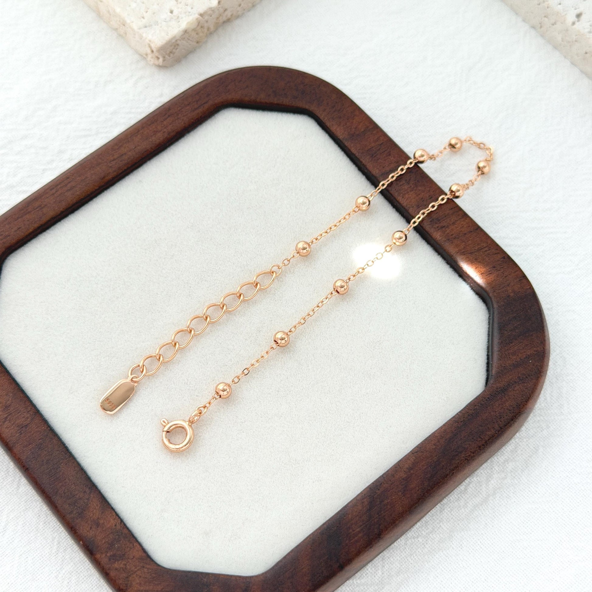 Everyday gold bracelet with dainty bead accents and lightweight layering silhouette